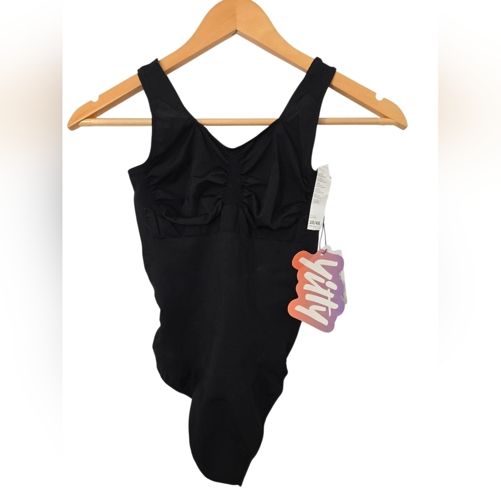 YITTY Black Nearly Naked Shaping Thong Bodysuit 3x/4x NWT